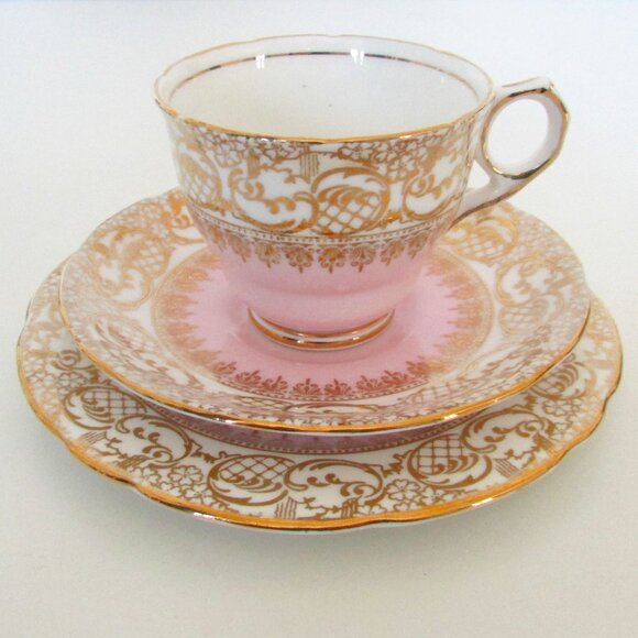 Royal Stafford Other - Vintage Royal Stafford Teacup trio set, Pink & Gold (Lot 2)